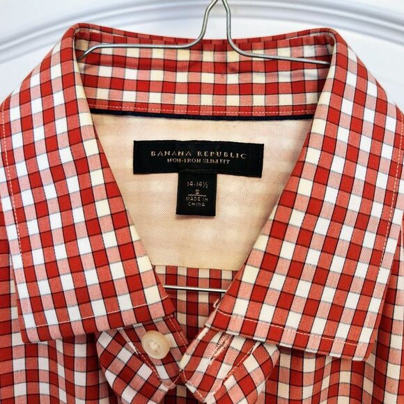 Banana Republic LS Shirt Red Check Small - Picture 3 of 4